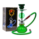 Green Wheel Design Glass Hookah 11 Inches