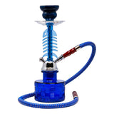 Fish Bone Blue Glass Hookah 12 Inches
