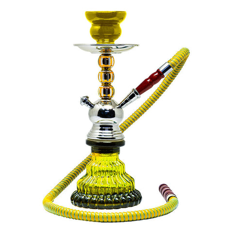 Metal Ball Yellow Hookah 12 Inches