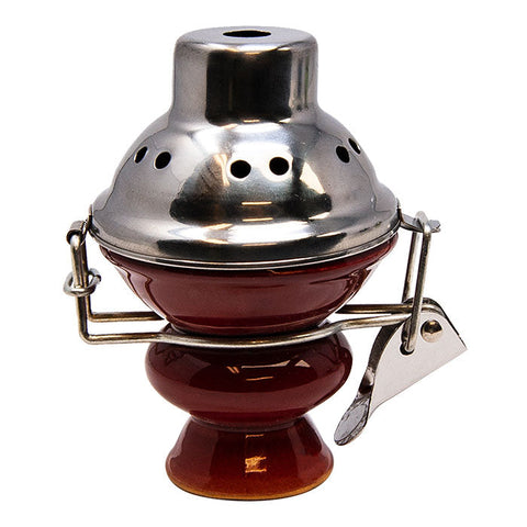 RED HOOKAH BOWL WITH METAL LID