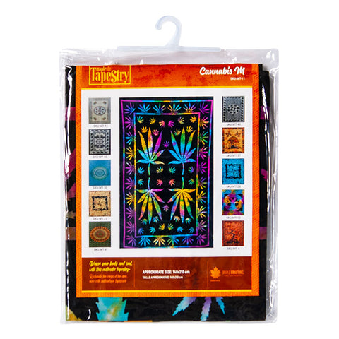 Cotton Multi Cannabis Leaf Maple Tapestry