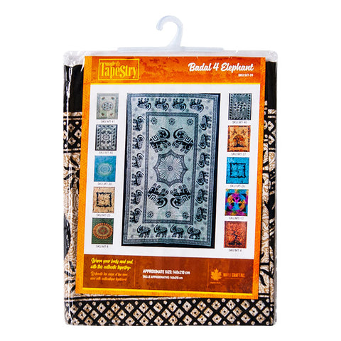 Cotton Badal four Elephant Maple Tapestry