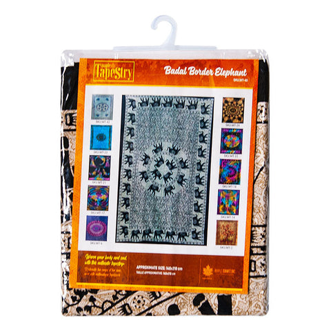 Cotton Badal Border Elephant Maple Tapestry