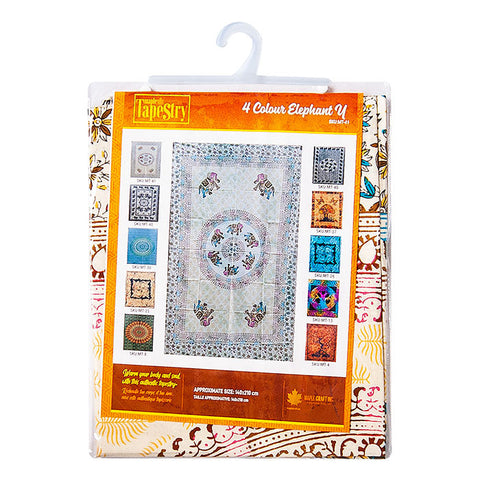 Cotton Elephant Cream Yellow Maple Tapestry