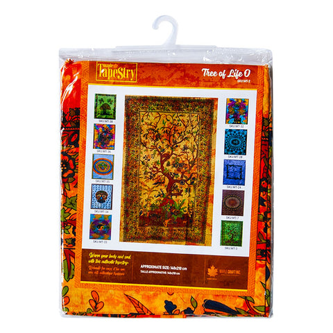 Cotton Tree Of Life Orange Maple Tapestry