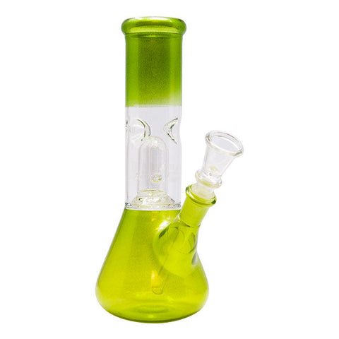Green Single Percolator Glass Bong 8 Inches