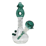 Teal Green Twisted Mouthpiece Glass Bong 6 Inches