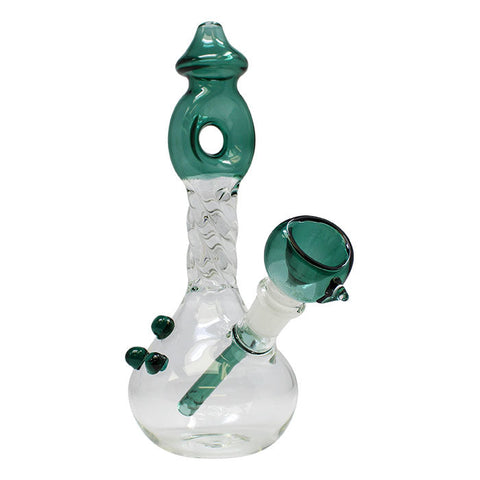 Teal Green Twisted Mouthpiece Glass Bong 6 Inches