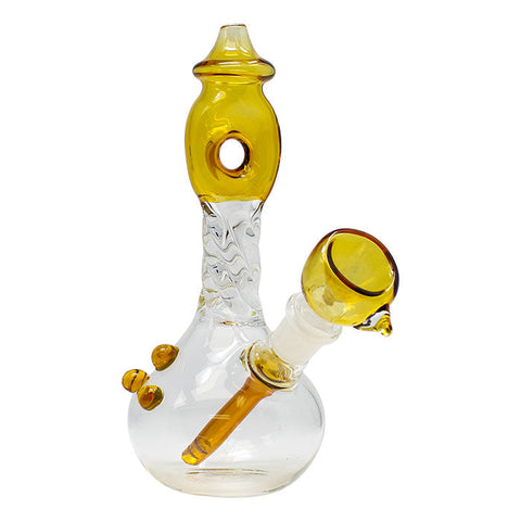 Amber Twisted Mouthpiece Glass Bong 6 Inches