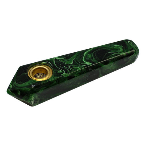 Bottle Green Stone Look Smoking Pipe 3 Inches