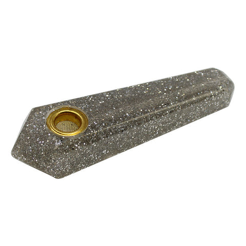 Silver Sparkly Smoking Pipe 3 Inches