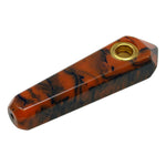 Red And Black Marble Stone Look Smoking Pipe 3 Inches