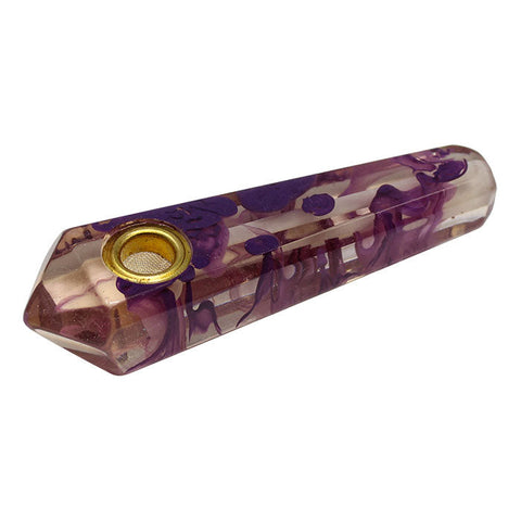 Wine Marble Stone Look Smoking Pipe 3 Inches
