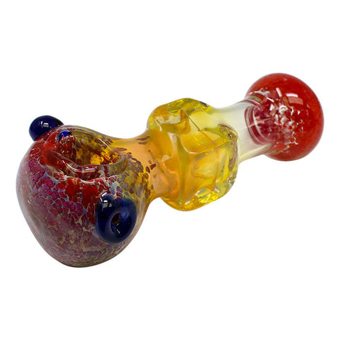 Red Square Centre Glass Pipe 5 Inches