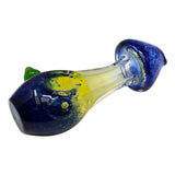 Mushroom Design Blue Color Glass Pipe 4 Inches