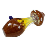 Mushroom Design Brown Color Glass Pipe 4 Inches