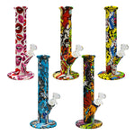 Assorted Graphics Silicone Bong 10 Inches