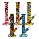 Assorted Graphics Silicone Bong 10 Inches