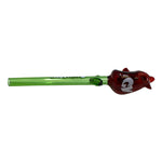 Red Rose Glass Pipe 7 Inches