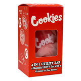 Red Cookies Led Stash Can with Grinder