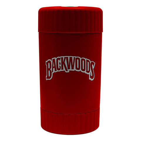 Red Backwoods Led Stash Can with Grinder