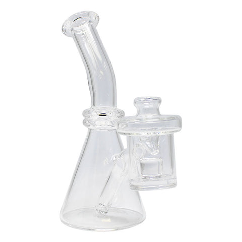 Dab Rig With In Built Thermal Banger And Clear Glass Carb Cap 6 Inches