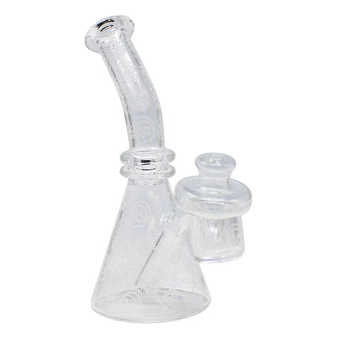 Carved Rick and Morty Dab Rig With In Built Thermal Banger And Carb Cap 6 Inches