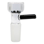 BLACK  IN BUILT SCREEN GLASS BOWL WITH HANDLE 14 MM
