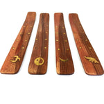 BRASS AND WOOD INCENSE HOLDER
