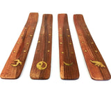 BRASS AND WOOD INCENSE HOLDER