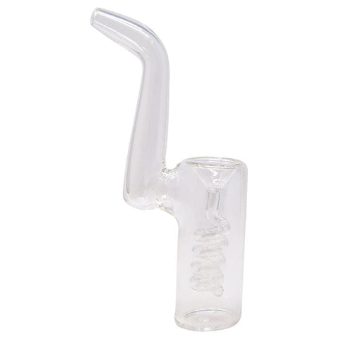 Handmade Clear Glass Spiral Bubbler 10 Inches