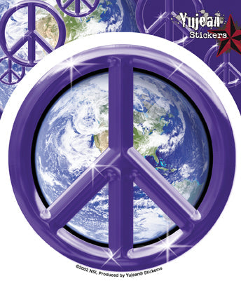 PURPLE EARTH PEACE STICKER