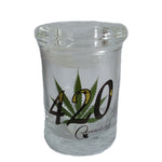 CANNATONIK 420 ON LEAF AIRTIGHT GLASS JAR 3 INCHES