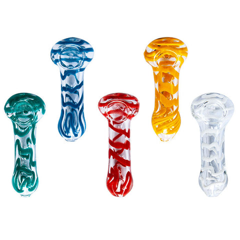 SPIRAL DESIGN COLORFUL GLASS PIPE 3 INCHES