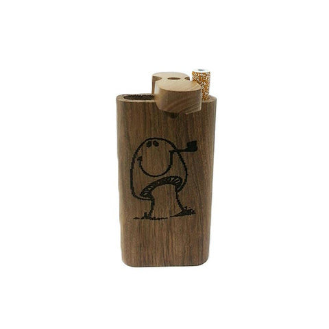 SMOKING MUSHROOM WOODEN DUGOUT 4" INCHES