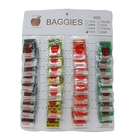 HANGABLE DISPLAY OF 36 ASSORTED DESIGN BAGGIES SIZE 10X10