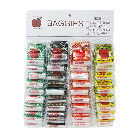 HANGABLE DISPLAY OF 36 ASSORTED DESIGN BAGGIES SIZE 15X15