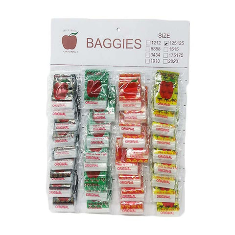 HANGABLE DISPLAY OF 36 ASSORTED DESIGN BAGGIES SIZE 125X125