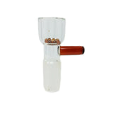 AMBER IN BUILT SCREEN GLASS BOWL WITH HANDLE 14 MM