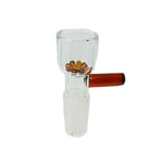 AMBER IN BUILT SCREEN GLASS BOWL WITH HANDLE 14 MM