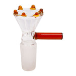 AMBER HONEYCOMB GLASS BOWL WITH DOTS 14 MM