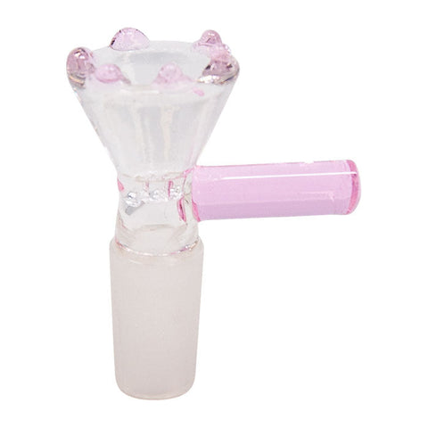 PINK HONEYCOMB GLASS BOWL WITH DOTS 14 MM