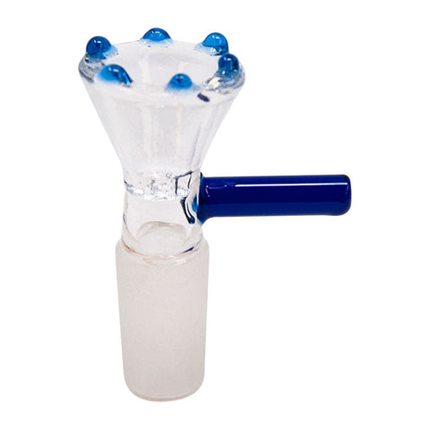 BLUE HONEYCOMB GLASS BOWL WITH DOTS 14 MM