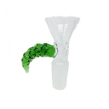 GREEN GLASS BOWL WITH TWIST HANDLE 14MM