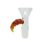 AMBER GLASS BOWL WITH TWIST HANDLE 14MM