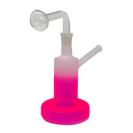 Pink Flat Base Frosty Oil Bong 6 Inches