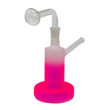 Pink Flat Base Frosty Oil Bong 6 Inches