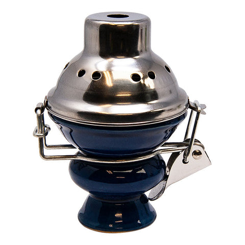 BLUE HOOKAH BOWL WITH METAL LID