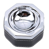 Portable Stainless Steel Windproof Ashtray Rotating Black Sticky Skin Model Rotating Ordinary Cigarette Ashtray Push Smoking Set