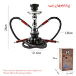 Black Arab Shisha Hookah Set Complete Sheesha Narguile Bowl Charcoal Tray Double Tube Water Pipe Smoking Accessories